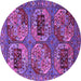 Round Oriental Purple Industrial Rug, urb2307pur