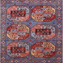 Square Mid-Century Modern Gunmetal Gray Oriental Rug, urb2307