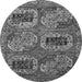 Round Oriental Gray Industrial Rug, urb2307gry