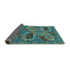 Sideview of Oriental Turquoise Industrial Rug, urb2307turq