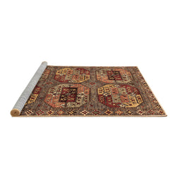 Sideview of Machine Washable Oriental Brown Industrial Rug, wshurb2307brn