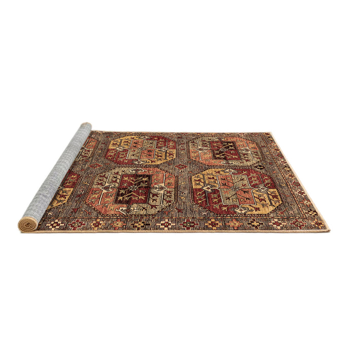 Sideview of Machine Washable Oriental Brown Industrial Rug, wshurb2307brn