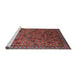 Sideview of Machine Washable Industrial Modern Cranberry Red Rug, wshurb2308