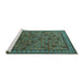 Sideview of Machine Washable Oriental Turquoise Industrial Area Rugs, wshurb2308turq