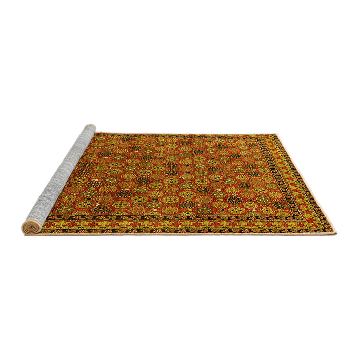 Sideview of Machine Washable Oriental Yellow Industrial Rug, wshurb2308yw