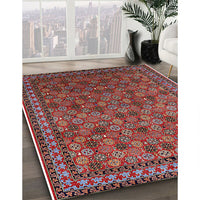 Mid-Century Modern Cranberry Red Oriental Rug, urb2308