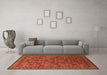 Machine Washable Oriental Orange Industrial Area Rugs in a Living Room, wshurb2308org