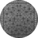 Round Oriental Gray Industrial Rug, urb2308gry