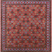 Square Mid-Century Modern Cranberry Red Oriental Rug, urb2308