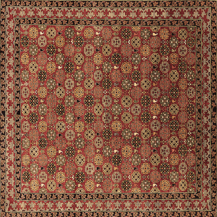 Square Oriental Brown Industrial Rug, urb2308brn