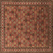 Square Oriental Brown Industrial Rug, urb2308brn