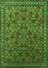 Machine Washable Oriental Green Industrial Area Rugs, wshurb2308grn