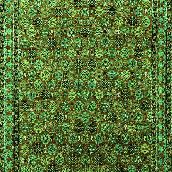 Machine Washable Oriental Green Industrial Area Rugs, wshurb2308grn