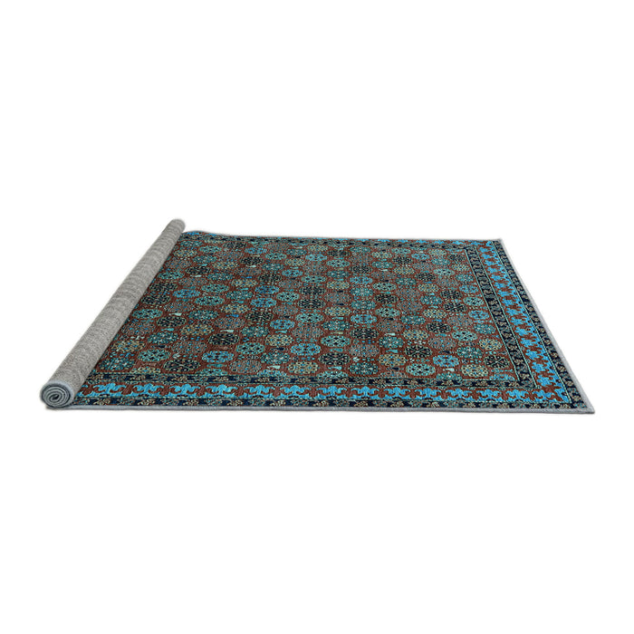 Sideview of Machine Washable Oriental Light Blue Industrial Rug, wshurb2308lblu