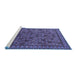 Sideview of Machine Washable Oriental Blue Industrial Rug, wshurb2308blu