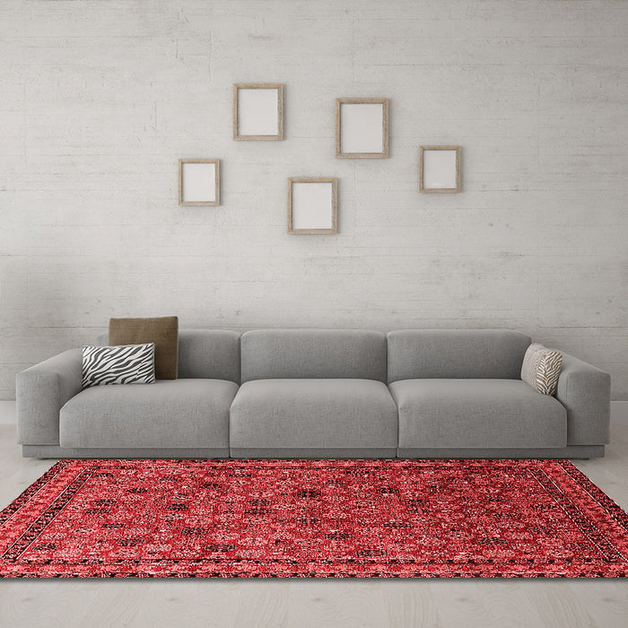 Industrial Red Washable Rugs