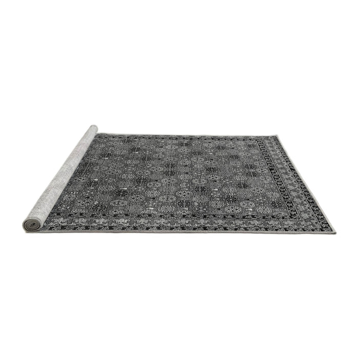 Sideview of Machine Washable Oriental Gray Industrial Rug, wshurb2308gry