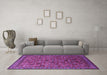 Machine Washable Oriental Purple Industrial Area Rugs in a Living Room, wshurb2308pur