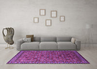 Machine Washable Oriental Purple Industrial Rug, wshurb2308pur