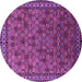 Round Oriental Purple Industrial Rug, urb2308pur