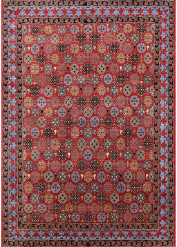 Machine Washable Industrial Modern Cranberry Red Rug, wshurb2308