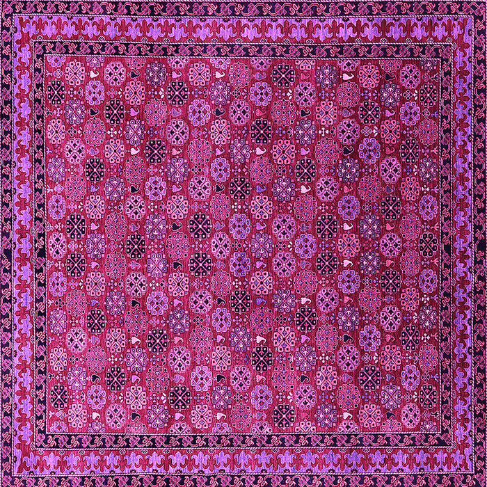 Square Machine Washable Oriental Pink Industrial Rug, wshurb2308pnk