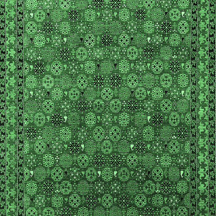 Machine Washable Oriental Emerald Green Industrial Area Rugs, wshurb2308emgrn