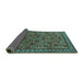 Sideview of Oriental Turquoise Industrial Rug, urb2308turq