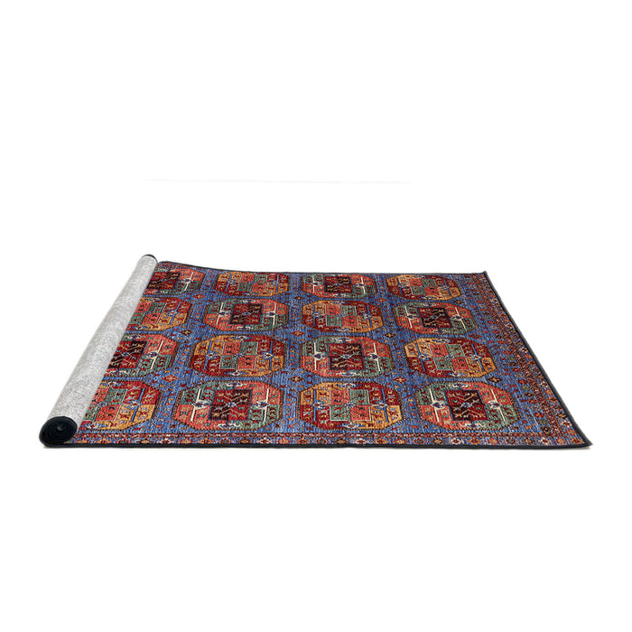 Sideview of Machine Washable Industrial Modern Saffron Red Rug, wshurb2309