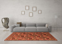 Machine Washable Oriental Orange Industrial Rug, wshurb2309org