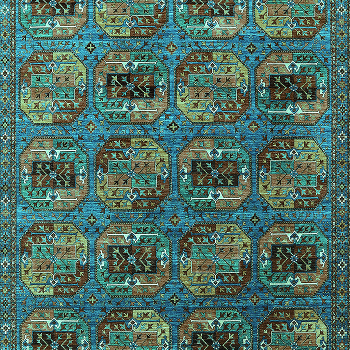 Machine Washable Oriental Turquoise Industrial Area Rugs, wshurb2309turq