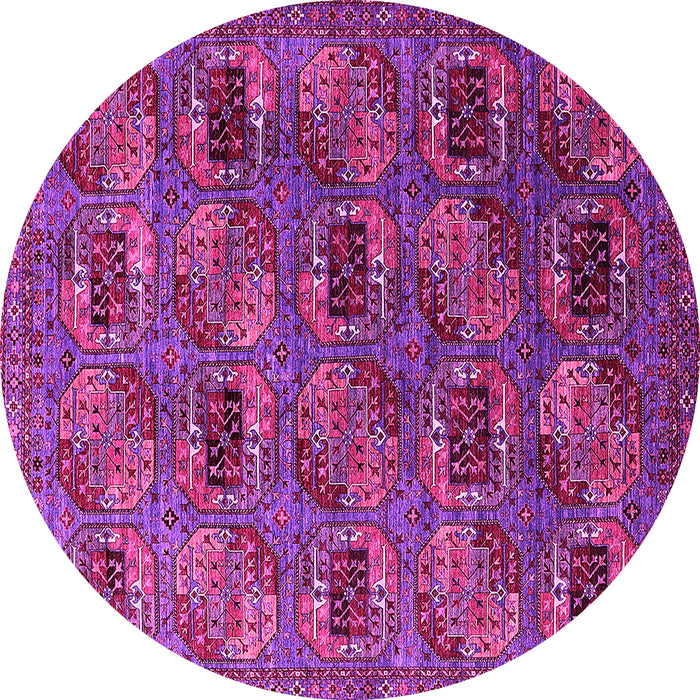 Round Machine Washable Oriental Pink Industrial Rug, wshurb2309pnk