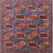 Square Mid-Century Modern Saffron Red Oriental Rug, urb2309