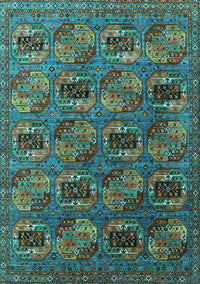 Oriental Turquoise Industrial Rug, urb2309turq