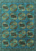 Oriental Turquoise Industrial Rug, urb2309turq