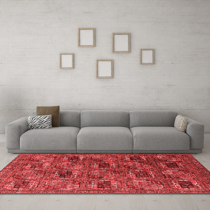 Industrial Red Washable Rugs