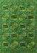 Machine Washable Oriental Green Industrial Area Rugs, wshurb2309grn