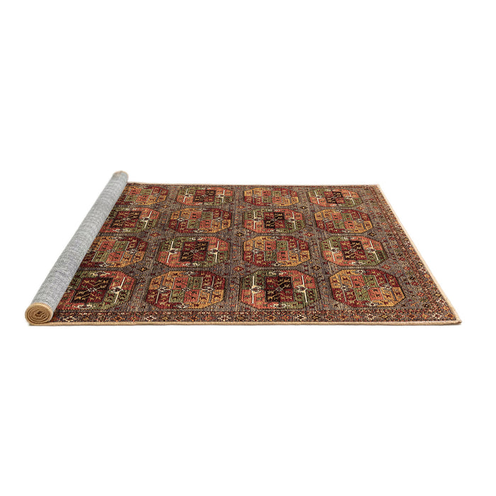Sideview of Machine Washable Oriental Brown Industrial Rug, wshurb2309brn