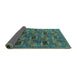 Sideview of Oriental Turquoise Industrial Rug, urb2309turq