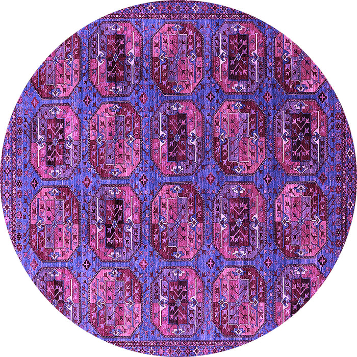 Round Machine Washable Oriental Purple Industrial Area Rugs, wshurb2309pur