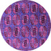 Round Oriental Purple Industrial Rug, urb2309pur