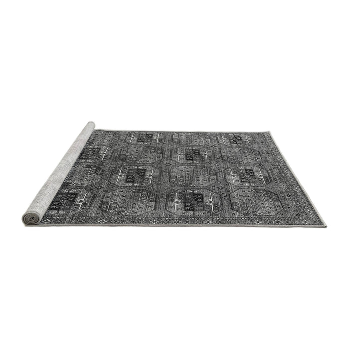 Sideview of Machine Washable Oriental Gray Industrial Rug, wshurb2309gry
