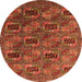 Round Oriental Orange Industrial Rug, urb2309org