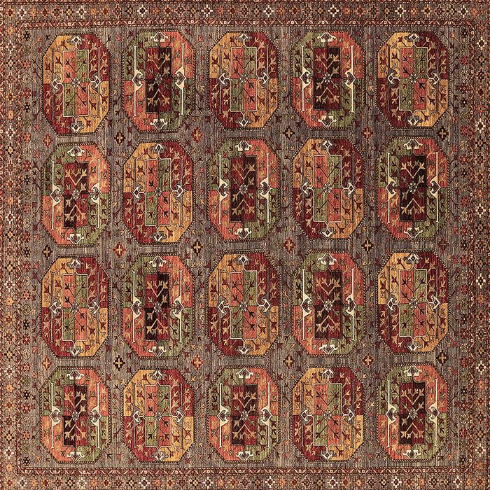 Square Oriental Brown Industrial Rug, urb2309brn