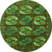 Round Oriental Green Industrial Rug, urb2310grn