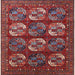 Square Mid-Century Modern Rose Purple Oriental Rug, urb2310