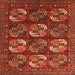 Square Machine Washable Oriental Orange Industrial Area Rugs, wshurb2310org