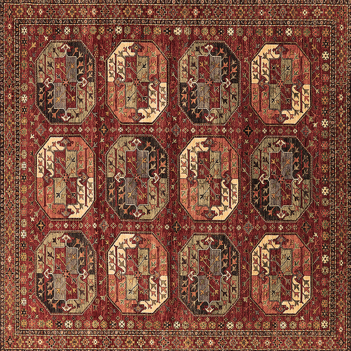 Square Machine Washable Oriental Brown Industrial Rug, wshurb2310brn