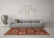 Machine Washable Oriental Brown Industrial Rug in a Living Room,, wshurb2310brn