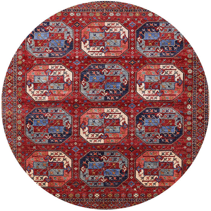Round Machine Washable Industrial Modern Rose Dust Purple Rug, wshurb2310